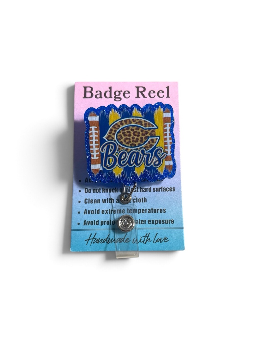 Bears Badge Reel - Yellow and Blue